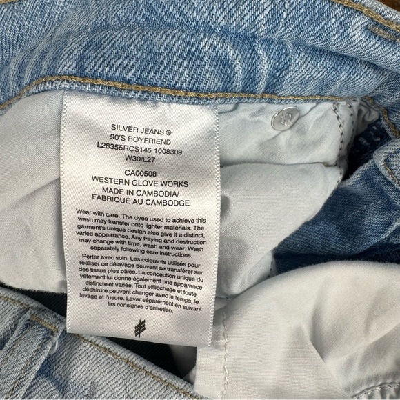 Silver Jeans Women’s Size W30 L27 90’s Boyfriend Distressed Light Wash - Picture 4 of 6